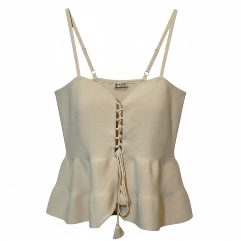 Intimately Free People NWT Ivory Lace-Up Cami Sweater Size L